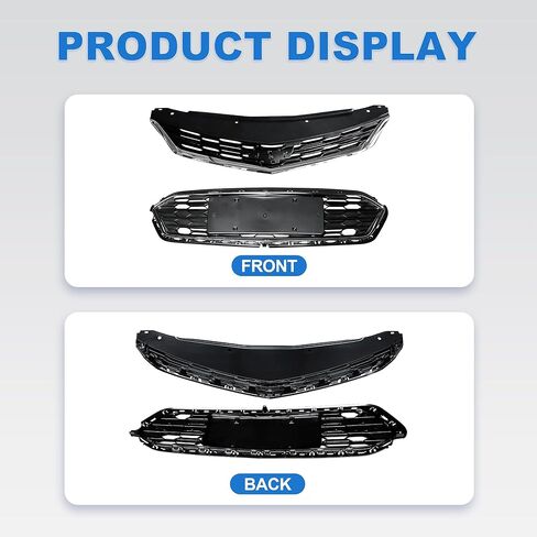 2 قطعة الشبكة الأمامية العلوية والسفلية مع حواف من الكروم متوافقة مع 2016-2018 شيفروليه كروز 1.4L 1.6L 1.8L in Kuwait