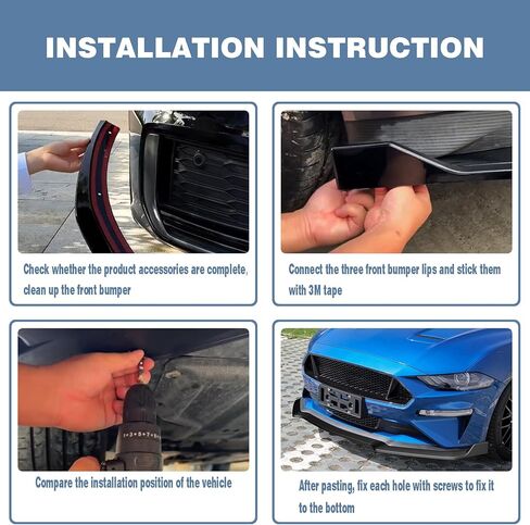 Front Bumper Lip fit for Honda Civic Sedan DX/EX/GX/LX 2006-2008, for Civic Sedan DX-G/Mugen Si 2007,for Civic Sedan Si 2008,Chin Spoiler Splitter for 8th gen Civic,Gloosy Black in Kuwait