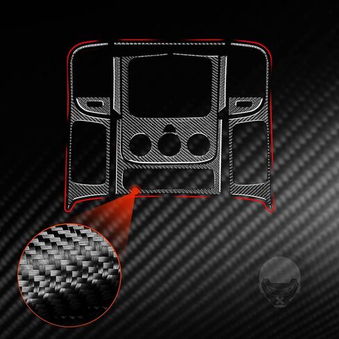 Real Carbon Fiber Central Dashboard AC Control Button Radio CD Panel Temperature Control Frame Sticker Set Compatible with Ram 1500 2500 3500 2013 2014 2015 Auto Interior Accessories Black 9pcs in Saudi Arabia