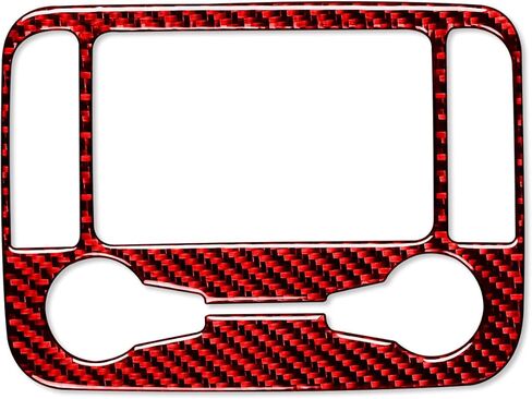 Real Carbon Fiber Central Dashboard AC Control Button Radio CD Panel Temperature Control Frame Sticker Set Compatible with Ram 1500 2500 3500 2013 2014 2015 Auto Interior Accessories Black 9pcs in Saudi Arabia