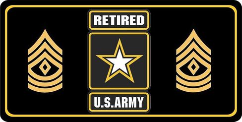U.S. Army Retired First Sergeant Photo License Plate in Saudi Arabia