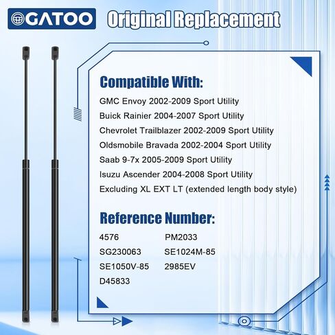 Rear Window Glass Lift Supports Strut Shock Fit for GMC Envoy Chevy Trailblazer 2002 2003 2004 2005 2006 2007 2008 2009, Buick Rainier Isuzu Ascender 04-08, Oldsmobile Bravada 02-04, Saab 9-7x 05-09 in Saudi Arabia
