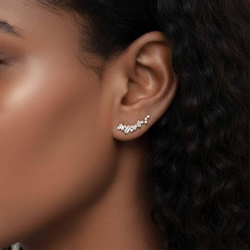 Ear Crawler Earrings for Women Gold Ears Climber Cluster CZ Trendy Fahion Jeweley Gifts in Kuwait