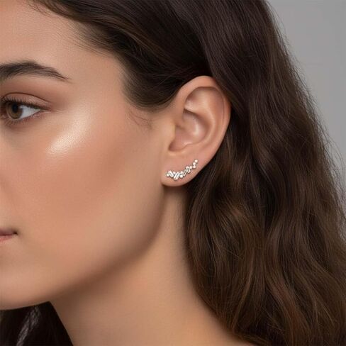 Ear Crawler Earrings for Women Gold Ears Climber Cluster CZ Trendy Fahion Jeweley Gifts in Kuwait