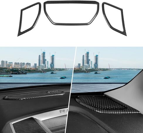 RT-TCZ Center Console Dashboard Speaker Audio Trim Cover Ring Decoration Interior Accessories for Dodge Ram 2018 2019 2020 2021 2022 (Chrome) in Saudi Arabia