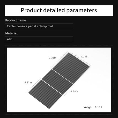 LUCKEASY 3PCS Centre Console Protective Pads for Tesla Model Y Juniper & Model 3 Highland 2025 2026 Accessories Centre Console Protector Cover Liners Carbon Fibre Pattern Black in Kuwait