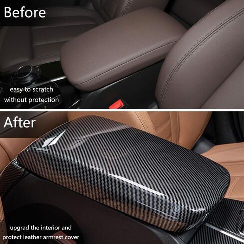 for BMW X3 X4 F25 F26 G01 G02 2011-2021 Car Center Armrest Box Cover Carbon Fiber Color Inner Console Box Storage Box Panel Protect Trim Covers (X3 G01 2018-2022/X4 G02 2019-2022) in Saudi Arabia
