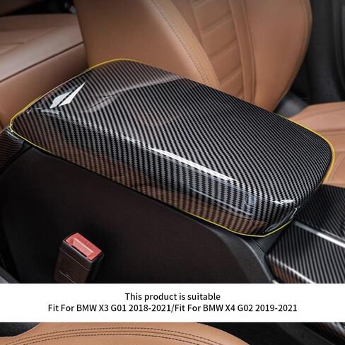for BMW X3 X4 F25 F26 G01 G02 2011-2021 Car Center Armrest Box Cover Carbon Fiber Color Inner Console Box Storage Box Panel Protect Trim Covers (X3 G01 2018-2022/X4 G02 2019-2022) in Saudi Arabia