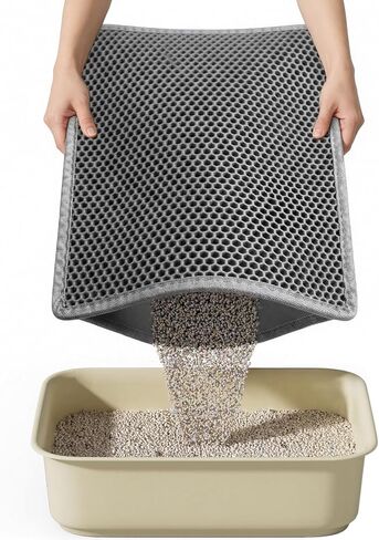 Cat Litter Mat, 30"x24", Waterproof, Easy to Clean (Grey-1Pack) in Saudi Arabia