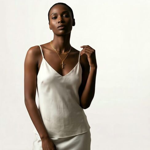 قلادة هارليرمون 18 قيراط مطلية بالذهب الحقيقي للنساء، قلادة سلسلة من الفولاذ المقاوم للصدأ بمشبك ورق، مجوهرات دينية مقاومة للماء مع صندوق هدايا، هدايا روحية لأم أختها in Kuwait