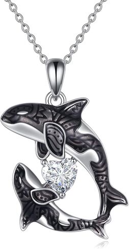 Aniaml Necklace Plumeris Goose Orca Pendant for Women Cute Aniaml Jewelry Gifts in Saudi Arabia