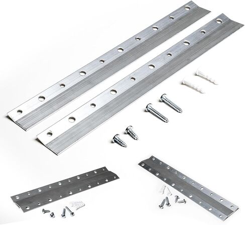 French Cleat Hanger Heavy Duty 10 Inch - 2 Pack - Picture, Mirror, Whiteboard, Pallet or Panel Wall Mount Bracket - Z Bar Hanger Supports 50 lbs Silver in Kuwait