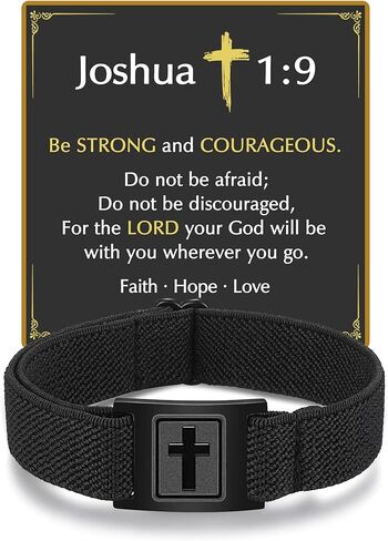 Adjustable Elastic Mens Cross Bracelet Easter Christmas Christian Baptism Birthday Faith Gifts for Boys in Kuwait