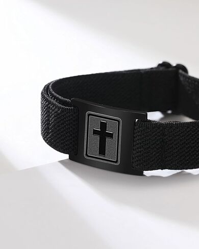 Adjustable Elastic Mens Cross Bracelet Easter Christmas Christian Baptism Birthday Faith Gifts for Boys in Kuwait
