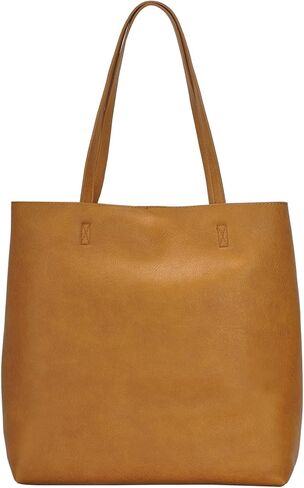العلامات التجارية MMS Antik Kraft Olivia Tote | حقيبة يد من الجلد النباتي للنساء، حقيبة كتف بمقبض علوي | 14.5 طول × 4.5 عرض × 14.5 ارتفاع in Kuwait