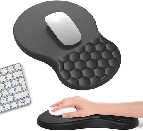 وسادة ماوس مريحة مع دعم للمعصم، وسادات ماوس لمسند المعصم لتخفيف آلام النفق الرسغي، وسادة إسفنجية الذاكرة مع انتفاخ للتدليك وقاعدة مضادة للانزلاق للمكتب والمنزل، باللون الأسود in Kuwait