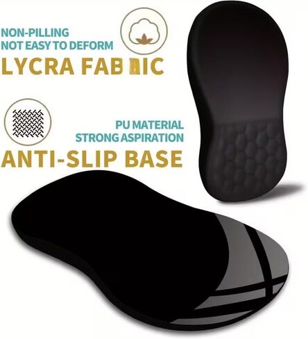 وسادة ماوس مريحة مع دعم للمعصم، وسادات ماوس لمسند المعصم لتخفيف آلام النفق الرسغي، وسادة إسفنجية الذاكرة مع انتفاخ للتدليك وقاعدة مضادة للانزلاق للمكتب والمنزل، باللون الأسود in Kuwait