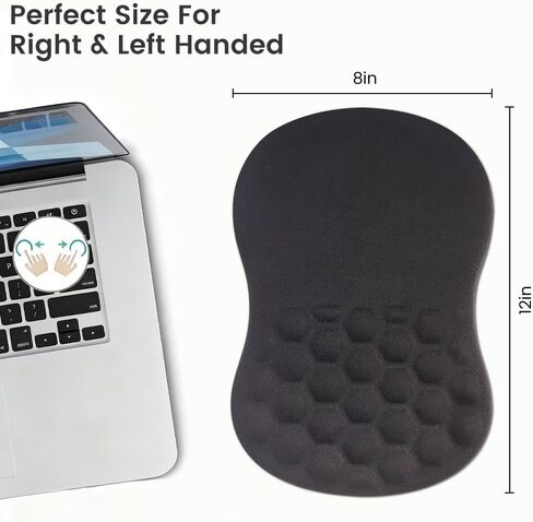وسادة ماوس مريحة مع دعم للمعصم، وسادات ماوس لمسند المعصم لتخفيف آلام النفق الرسغي، وسادة إسفنجية الذاكرة مع انتفاخ للتدليك وقاعدة مضادة للانزلاق للمكتب والمنزل، باللون الأسود in Kuwait