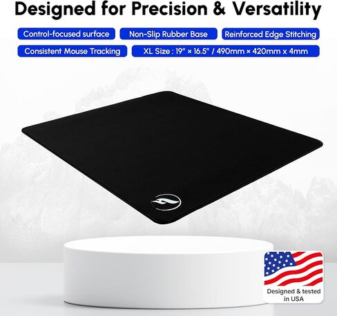 لوحة ماوس ألعاب Odin Eclipse XL - سطح قماشي للتحكم، حواف مخيطة، قاعدة غير قابلة للانزلاق، 19 × 16.5 بوصة، أسود in Saudi Arabia