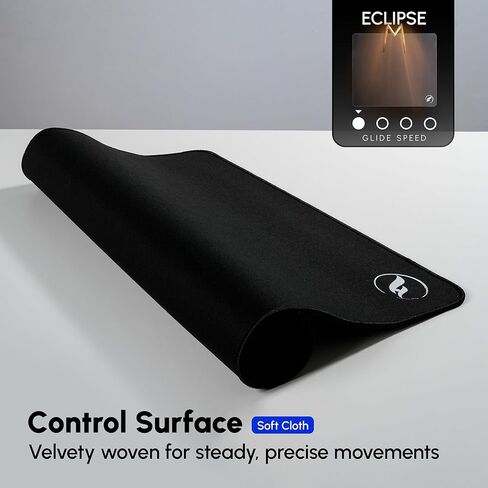 لوحة ماوس ألعاب Odin Eclipse XL - سطح قماشي للتحكم، حواف مخيطة، قاعدة غير قابلة للانزلاق، 19 × 16.5 بوصة، أسود in Saudi Arabia