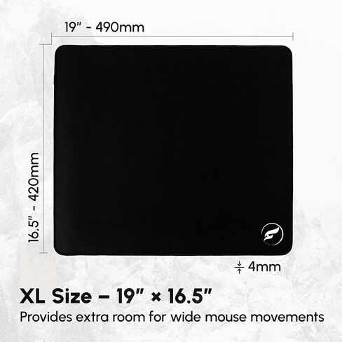 لوحة ماوس ألعاب Odin Eclipse XL - سطح قماشي للتحكم، حواف مخيطة، قاعدة غير قابلة للانزلاق، 19 × 16.5 بوصة، أسود in Saudi Arabia
