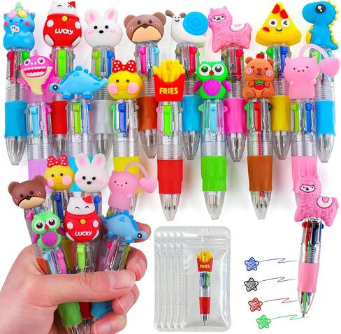 30Pcs Easter Animals Mini Multicolor Pens in One 4-in-1 Cute Pens Bulk with 30 Eggshells, Fun Gifts Assorted Ink Kawaii Ballpoint Pen for Birthdays and Parties in Saudi Arabia