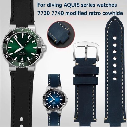 hooson Convex Mouth Wristband For ORIS Diving AQUIS 733 7730 7740 Men's Watch Strap in Saudi Arabia