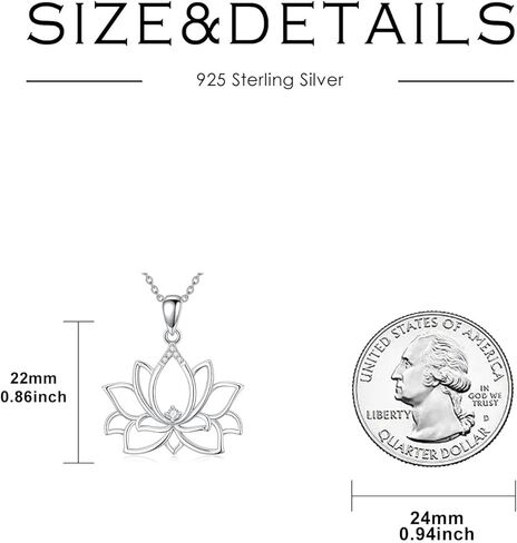 Diamond Lotus Necklace for Women 925 Sterling Sliver Lab Grown Diamond Lotus Pendant Jewelry for Women in Saudi Arabia