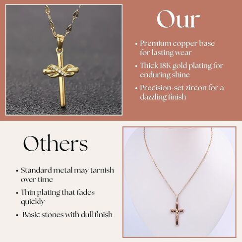 قلادة بقلادة إنفينيتي لاف كروس مطلية بالذهب 18 قيراط، سلسلة مقاس 18 بوصة للرجال والنساء (مع صندوق رائع) in Kuwait