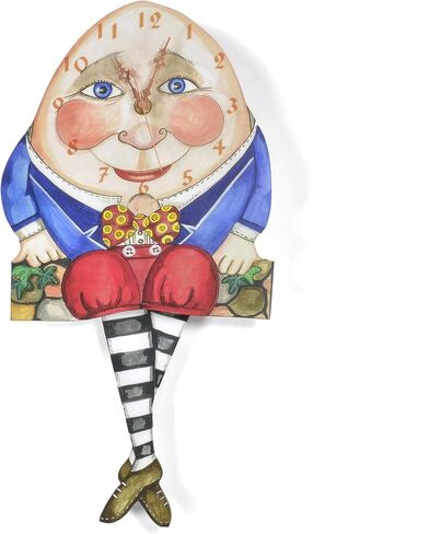 Humpty Dumpty Pendulum Wall Clock by Laughing Moon, Handmade in The USA in Saudi Arabia