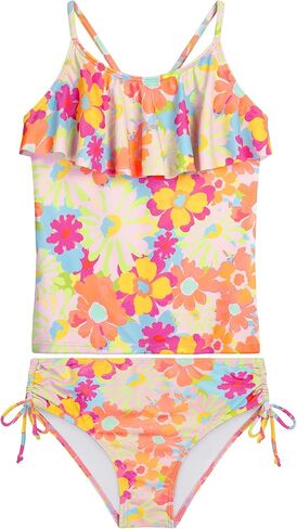 HOZIY Girls Swimsuit 2 Piece Tankini with Adjustable Straps Drawstring Shorts Ruffle Bathing Suit for 5-16Y in Saudi Arabia