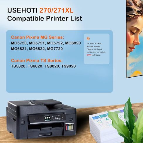 270XL PGBK Ink Cartridges Compatible with PGI-270XL Series Printers, High-Yield Black Ink Replacement for MG and TS Models (2-Pack) in Kuwait