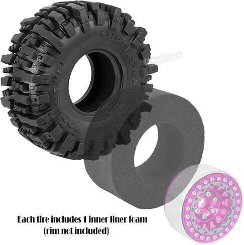 RC 1.9in إطارات عجلة المطاط الناعمة لـ 1/10 RC Crawler CAR SCX10 SCX10 II 90046 SCX10 III AXI03007 SCX10 PRO TRX4 TRX6 D90 GEN7/8 VS4-10 MST CFX ، BRCATWPARK 4PCS SOFT RUBBER WHEWS in Kuwait