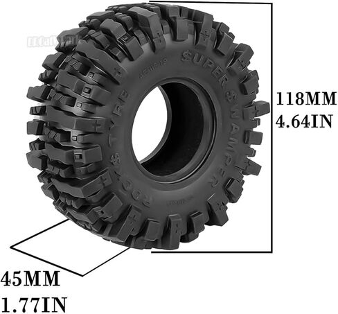 RC 1.9in إطارات عجلة المطاط الناعمة لـ 1/10 RC Crawler CAR SCX10 SCX10 II 90046 SCX10 III AXI03007 SCX10 PRO TRX4 TRX6 D90 GEN7/8 VS4-10 MST CFX ، BRCATWPARK 4PCS SOFT RUBBER WHEWS in Kuwait