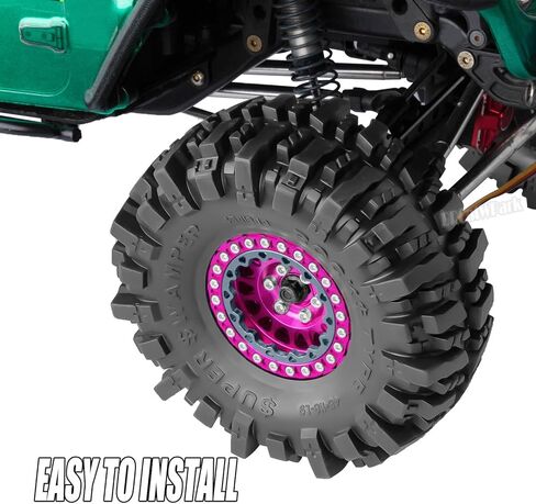 RC 1.9in إطارات عجلة المطاط الناعمة لـ 1/10 RC Crawler CAR SCX10 SCX10 II 90046 SCX10 III AXI03007 SCX10 PRO TRX4 TRX6 D90 GEN7/8 VS4-10 MST CFX ، BRCATWPARK 4PCS SOFT RUBBER WHEWS in Kuwait