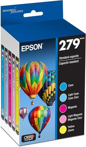 EPSON 279 Claria Photo HD Ink Standard Capacity 5 Color Cartridge Combo Pack (T279920-S) Works with Expression Photo XP-980 in Saudi Arabia