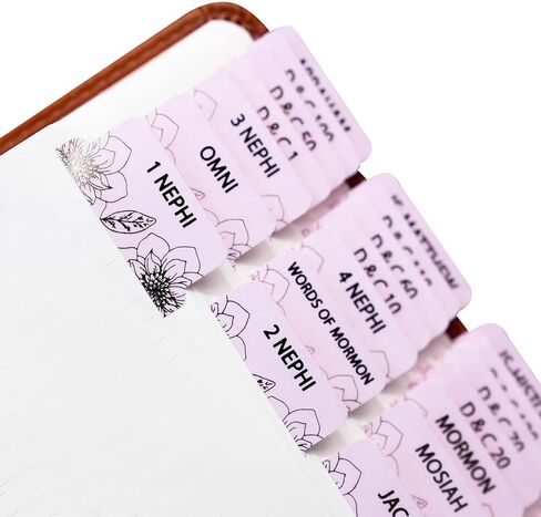Idyllic Grace - Book of Mormon Tabs - Courageous - Silver Foil Lettering - Journaling - Index Tabs - Glossy Laminated - Book of Mormon - Doctrine & Covenants - Pearl of Great Price in Kuwait