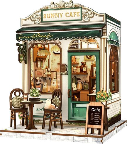 Fsolis Book Nook Kit ، DIY Miniature House Kit للبالغين Mini Dollhouse Kit Gift for Women Teenagers Craft Lovers (رحلة Trace Bookshop) in Kuwait