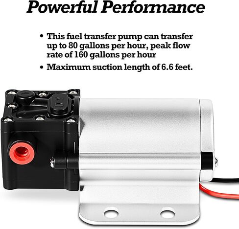 12 Volt Electric Fuel Transfer Pump, High Efficiency Fuel Transfer Pump Kit, Self-priming Liquids Diesel Kerosene Gasoline Water Transfer Pumps with Filter Cartridge in Saudi Arabia