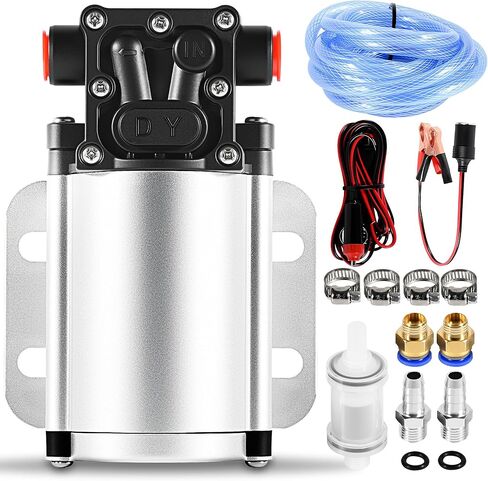 12 Volt Electric Fuel Transfer Pump, High Efficiency Fuel Transfer Pump Kit, Self-priming Liquids Diesel Kerosene Gasoline Water Transfer Pumps with Filter Cartridge in Saudi Arabia
