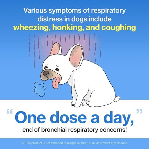 الطبيب عن طريق التنفس المكملات القصبية للكلاب - تخفيف السعال الكلب - لسعال الحيوانات الأليفة الجاف والرطبة والباركلي (8.5 أونصة (حزمة 1)) in Kuwait