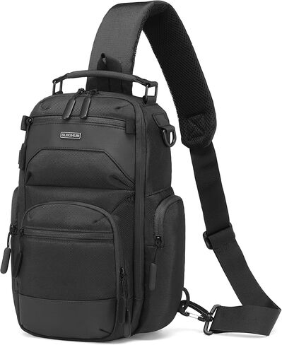 حقيبة حبال مضادة للسرقة للرجال، حقيبة صدر أكسفورد عالية الكثافة مع حجرة كبيرة، تناسب الوسادة، وجيوب لزجاجات المياه in Kuwait