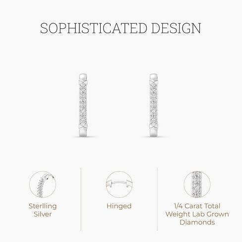 Itsy Bitsy by Gilded Sterling Silver Huggie Hoop Earrings, SI1 F-Color Lab-Grown Diamonds, Prong-Set in Saudi Arabia