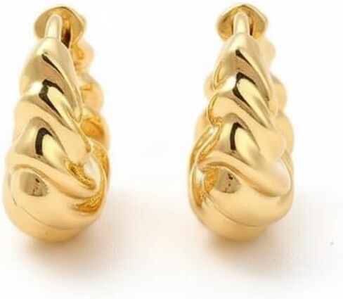 18K Gold Plated Mini Croissant Huggie Hoop Earrings – Hypoallergenic & Tarnish Resistant in Saudi Arabia