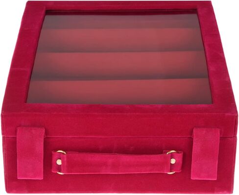 صندوق أساور مكون من 4 قضبان|صندوق مجوهرات خشبي|صندوق تزيين الزفاف|منظم سوار الزفاف المطلي بالمخمل للنساء والفتيات|عبوة من قطعتين (متعدد) in Kuwait