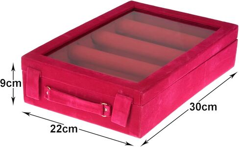 صندوق أساور مكون من 4 قضبان|صندوق مجوهرات خشبي|صندوق تزيين الزفاف|منظم سوار الزفاف المطلي بالمخمل للنساء والفتيات|عبوة من قطعتين (متعدد) in Kuwait