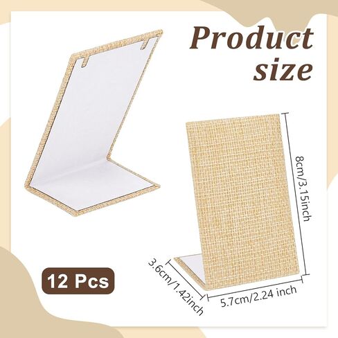 12 قطعة مجموعة عرض القرط من الكتان حامل عرض القرط على شكل حرف L منظم المجوهرات منظم الأقراط للمجوهرات المتدلية عرض الدعائم الخلفية المائلة 1.4 × 2.2 × 3 بوصة in Kuwait