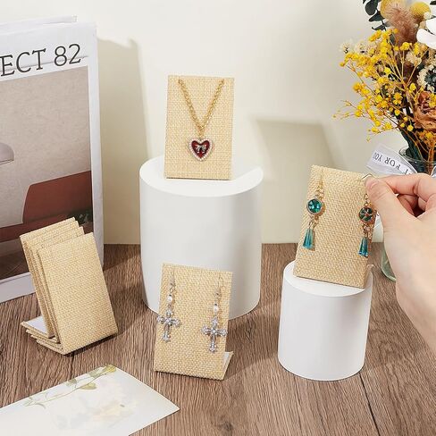 12 قطعة مجموعة عرض القرط من الكتان حامل عرض القرط على شكل حرف L منظم المجوهرات منظم الأقراط للمجوهرات المتدلية عرض الدعائم الخلفية المائلة 1.4 × 2.2 × 3 بوصة in Kuwait