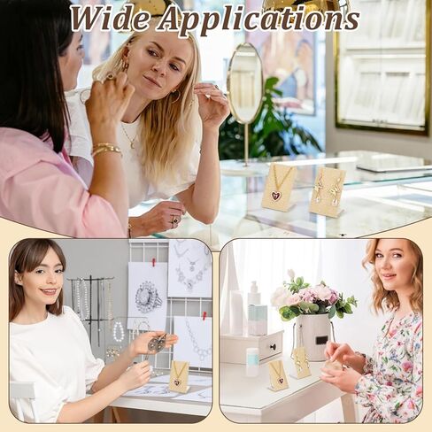 12 قطعة مجموعة عرض القرط من الكتان حامل عرض القرط على شكل حرف L منظم المجوهرات منظم الأقراط للمجوهرات المتدلية عرض الدعائم الخلفية المائلة 1.4 × 2.2 × 3 بوصة in Kuwait