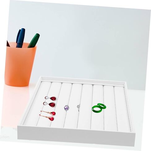 Jewelry Display Tray for Rings Earrings Necklaces and Bracelets Large Pu Leather Storage Organizer with Elegant Design for Home Travel Use in Saudi Arabia